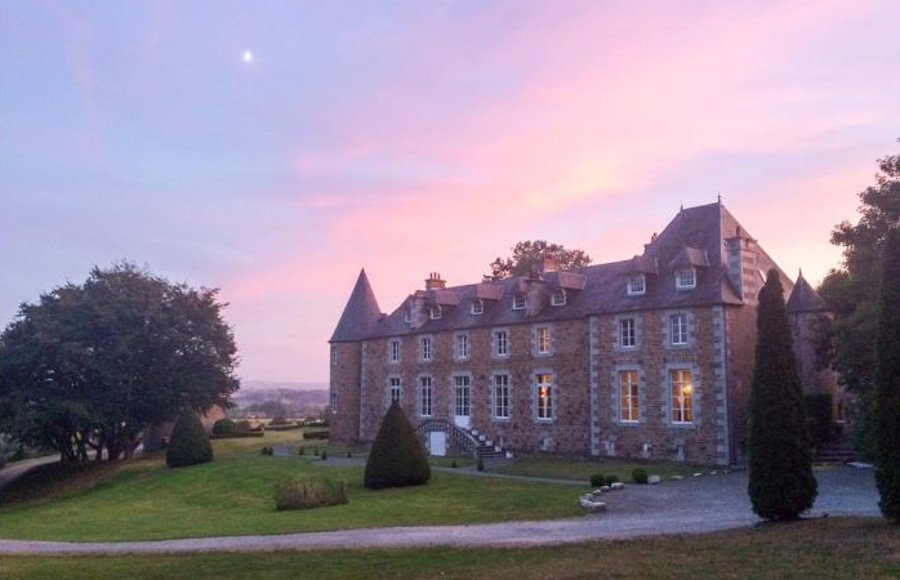 The garden and setting at Chateau Quatre Saisons, Normandy