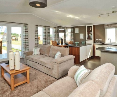 Inside one of the lodges at Claywood Retreat Lodges, Suffolk