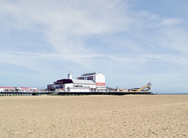 The beach is a 30 second walk from Clover Court in Great Yarmouth