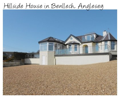 Hillside House in Benllech, Anglesey, sleeps 10 people and can be found on the coast