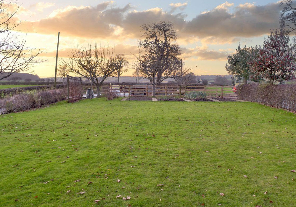 The garden with views at Lower Barn Farm in Ribchester