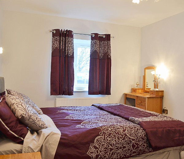 One of the bedrooms at Maes Rheidol in Capel Bangor near Aberystwyth