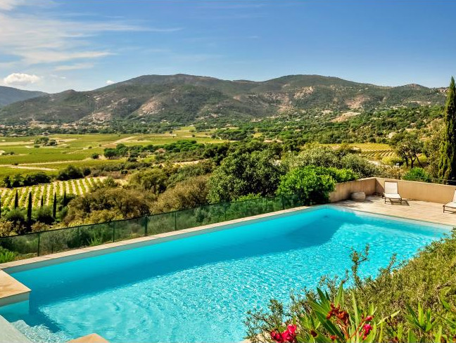 The swimming pool and views at Maison Soif