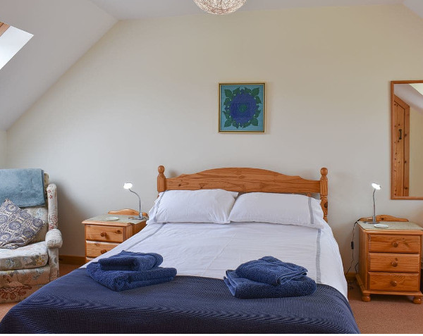 One of the bedrooms at Sand Martin Cottage in Machrie, near Blackwaterfoot