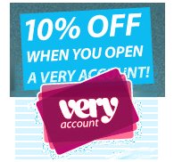 10% off your first order at Very.co.uk